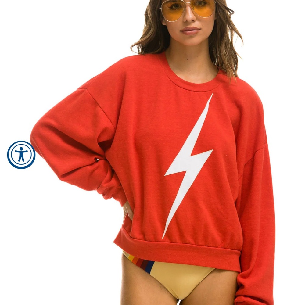 aviator nation red crewneck size xs/4 never worn brand new